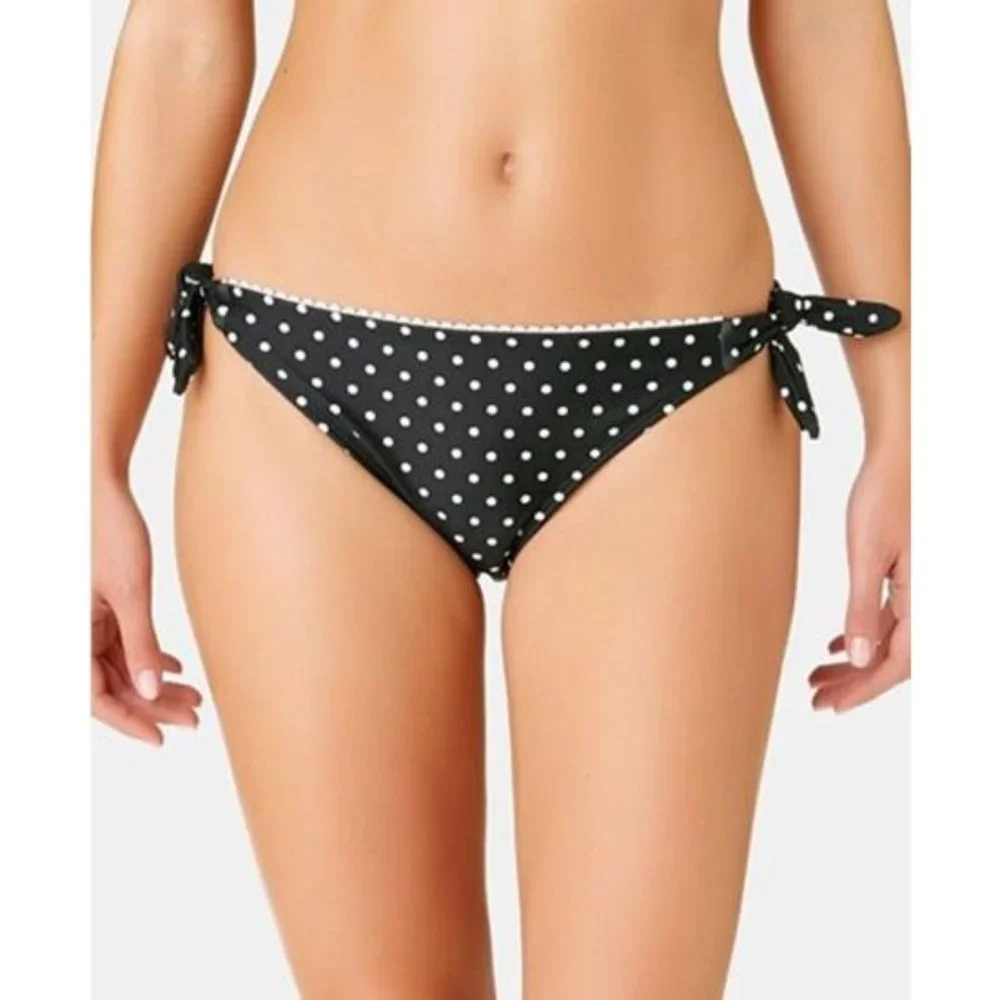 California Waves - Printed X-Back Bralette Bikini Set, Black‎ Dot, Medium, NWT - Picture 2 of 3